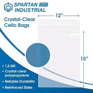 Crystal-Clear Cello Bags 12x15 - 50 Bags Pack